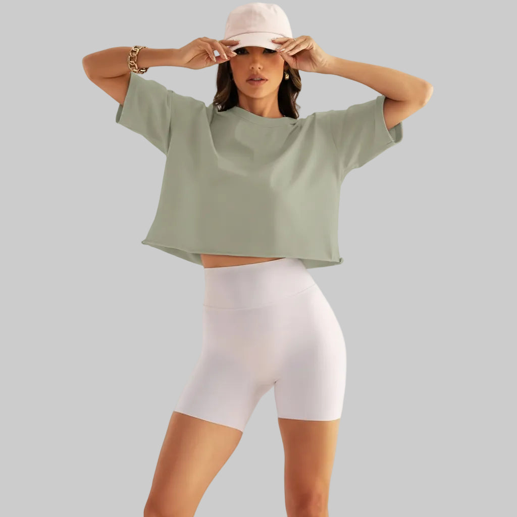 Elegantes kurzärmeliges Baumwoll-T-Shirt für zeitlose Casual-Looks