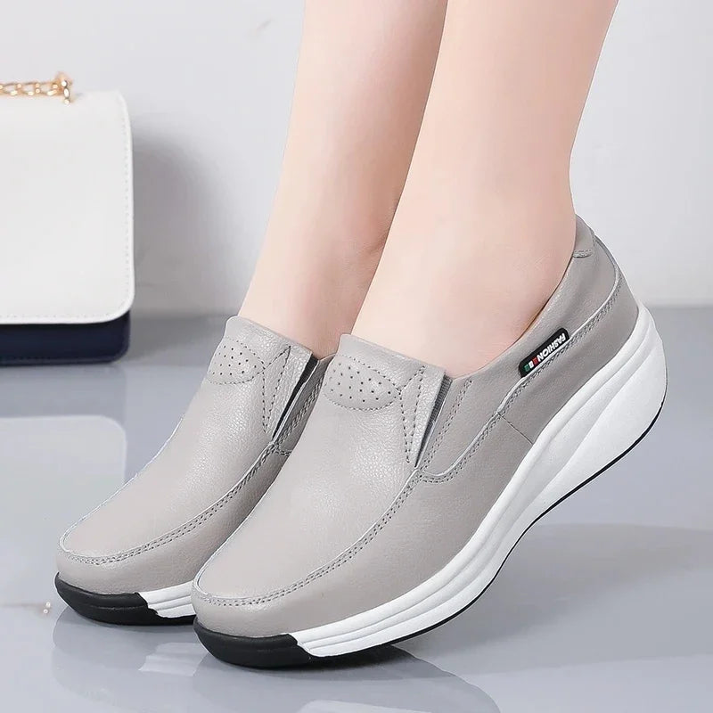 Plateau-Leder-Slipper