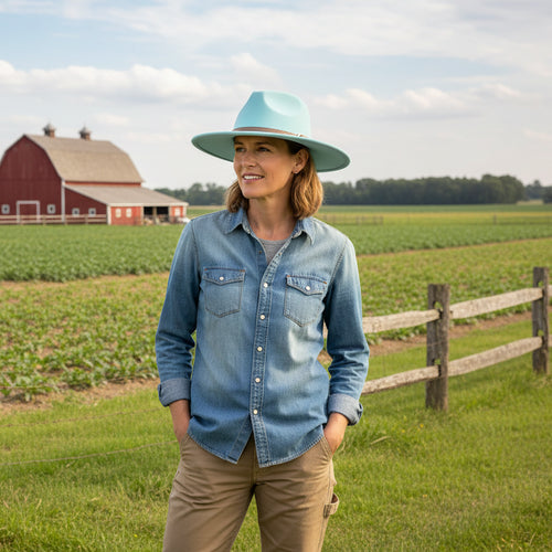Chic Wide-Brimmed Fedora Hat with Belt Accent
