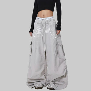 Embroidery Streetwear Parachute Pants