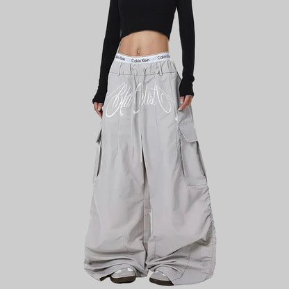 Embroidery Streetwear Parachute Pants