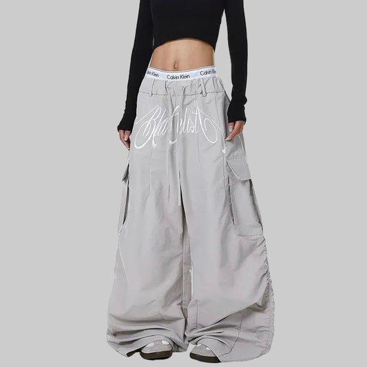 Embroidery Streetwear Parachute Pants