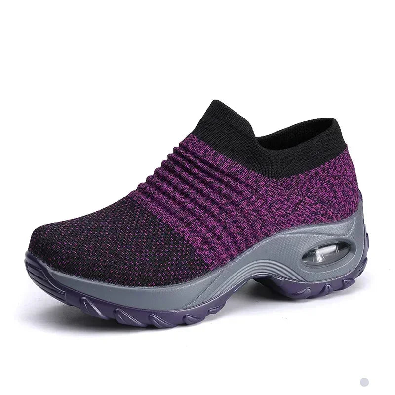 Atmungsaktive Strick-Plateau-Slipper