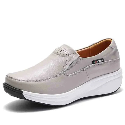 Platform Leather Slip On Shoes