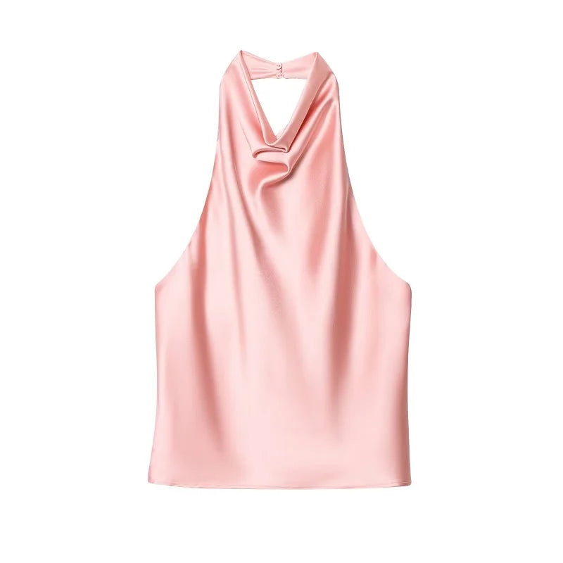 Satin-Top mit Neckholder-Ausschnitt