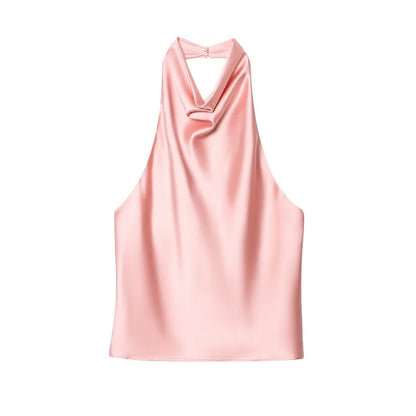 Satin-Top mit Neckholder-Ausschnitt