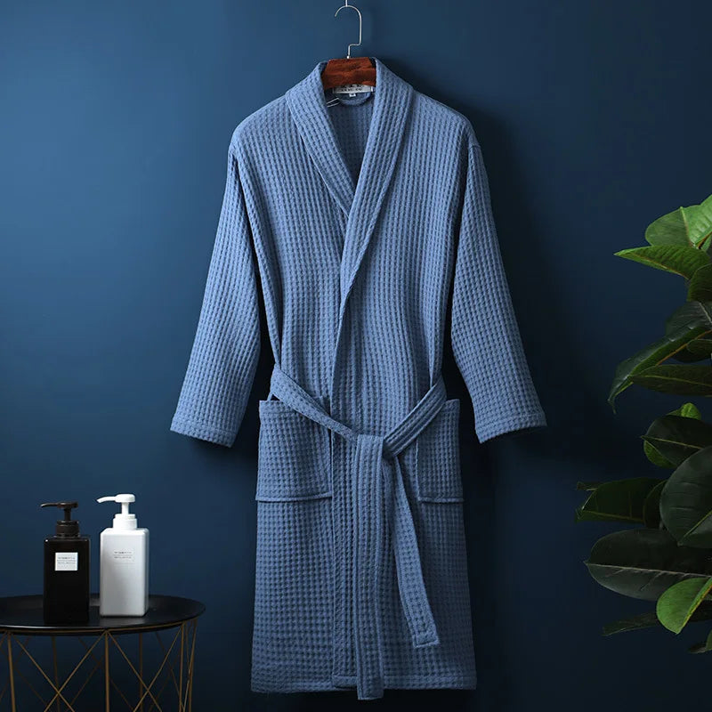 Comfortable Breathable Waffle Bathrobe for Cozy Morning Routine