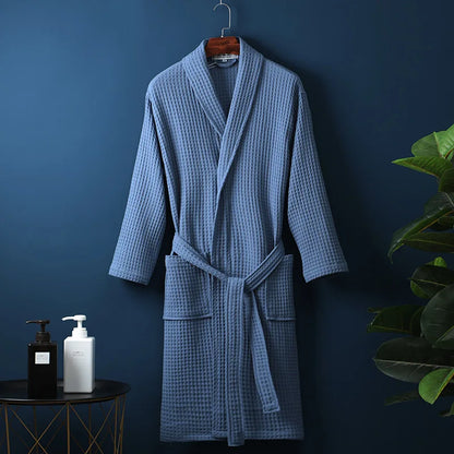 Comfortable Breathable Waffle Bathrobe for Cozy Morning Routine