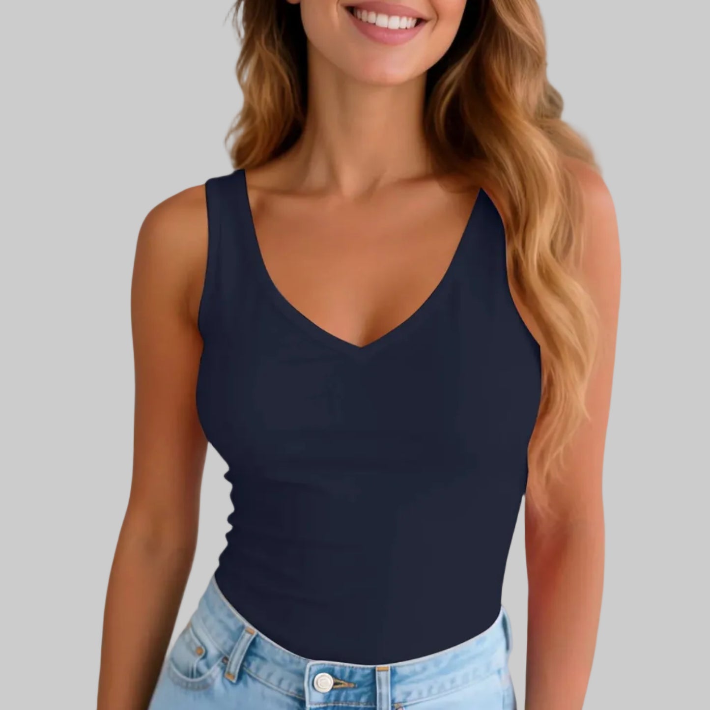 Trendy Sleeveless Basic Top for Summer Beach and Everyday Wear