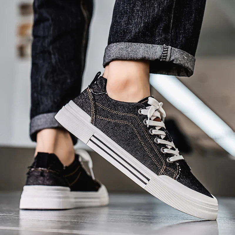 Koreanische Denim Niedrige Sneaker