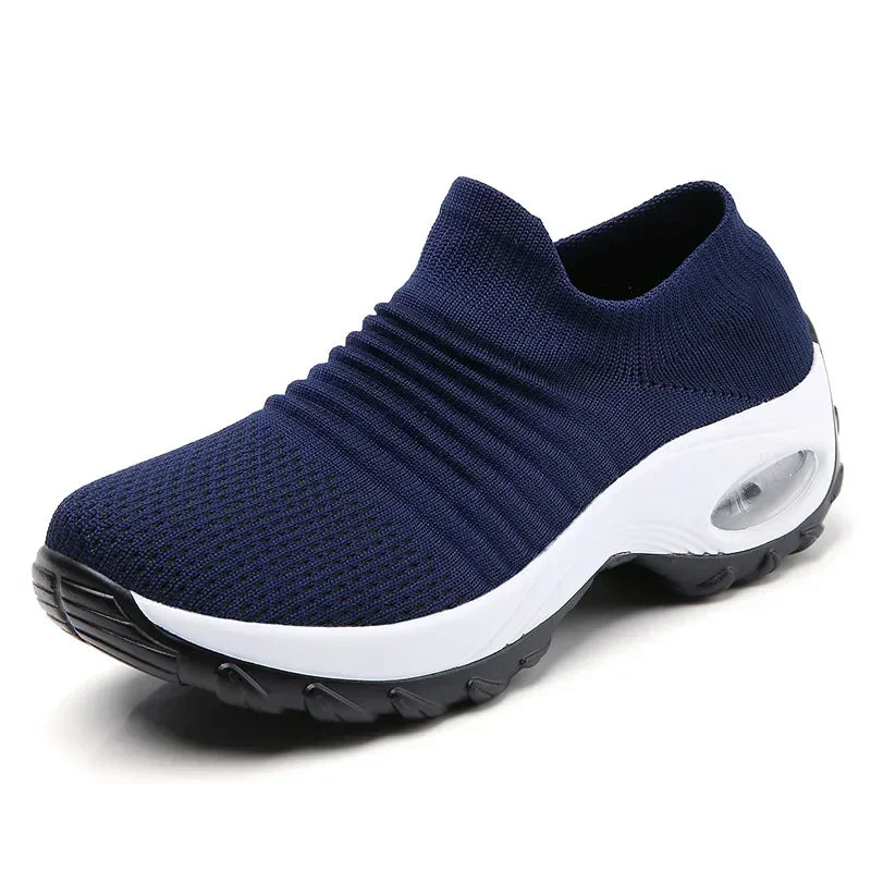 Atmungsaktive Strick-Plateau-Slipper
