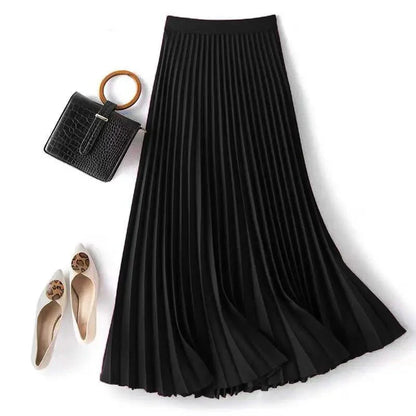 Damen Plus-Size Chiffon Faltenrock in Midi-Länge