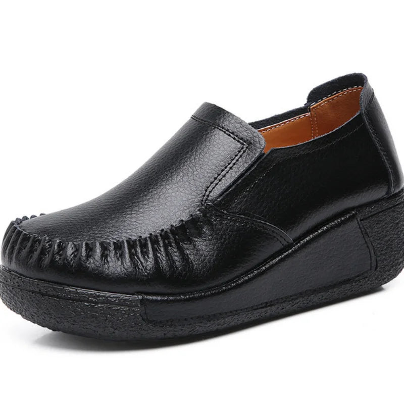 Weiche Leder-Plateau-Slipper
