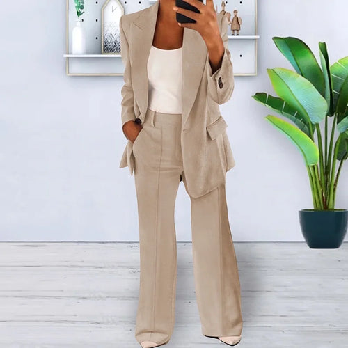 Conjunto de dos piezas holgado y cómodo para mujer con material suave y transpirable y bolsillos