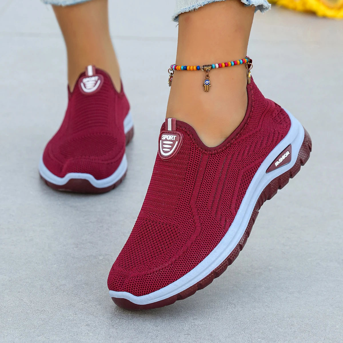 Atmungsaktive Strick-Slipper-Sneaker