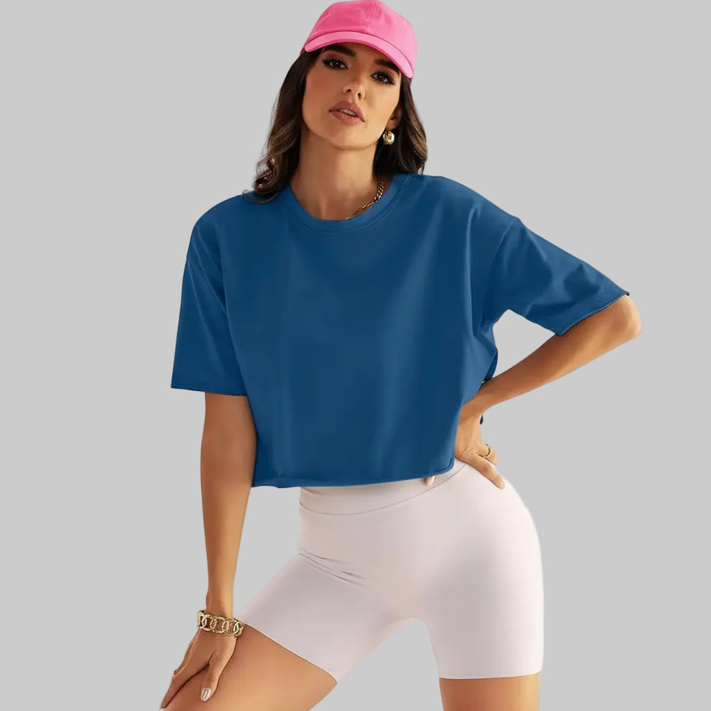 Elegantes kurzärmeliges Baumwoll-T-Shirt für zeitlose Casual-Looks