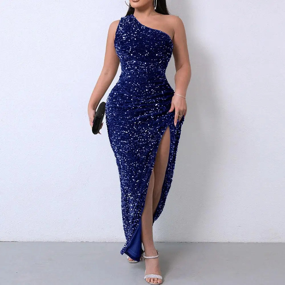 Elegantes Schulterfreies Perlenkleid für Schlanke Moderne Eleganz