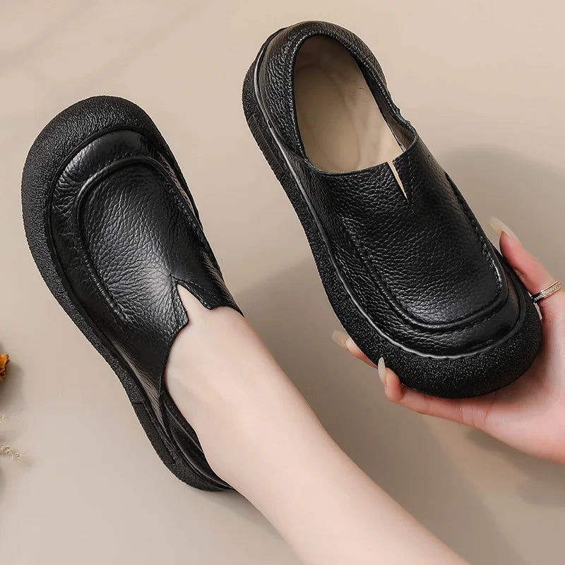 Premium Lederriemen Schlupfschuhe mit Schnalle