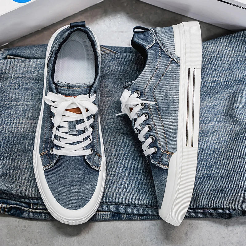 Koreanische Denim Niedrige Sneaker