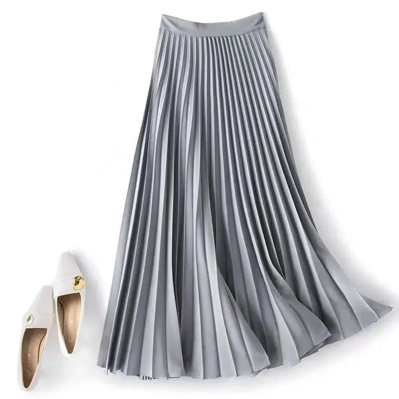 Women Plus Size Pleated Midi Skirt