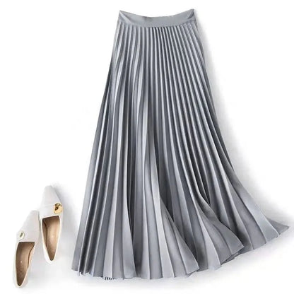 Damen Plus-Size Chiffon Faltenrock in Midi-Länge