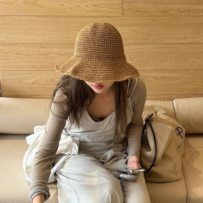 Elegant Classic Straw Sun Hat for Outdoor Travel and Leisure