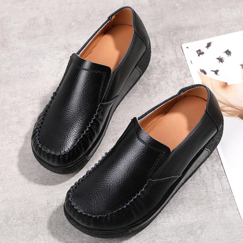 Weiche Leder-Plateau-Slipper