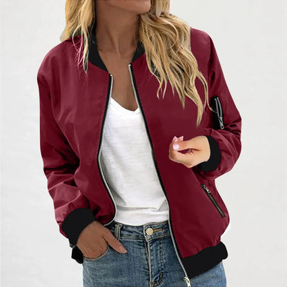 Lightweight Zip Up Slim Fit Bomber Jacket