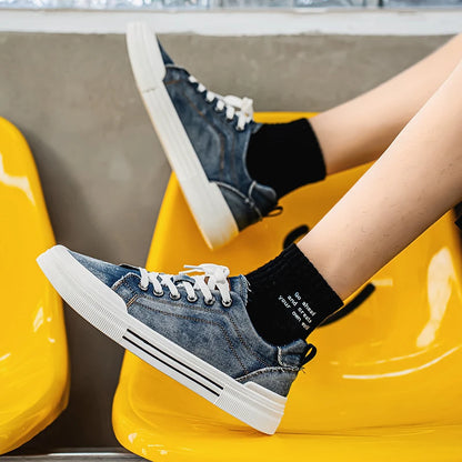 Koreanische Denim Niedrige Sneaker