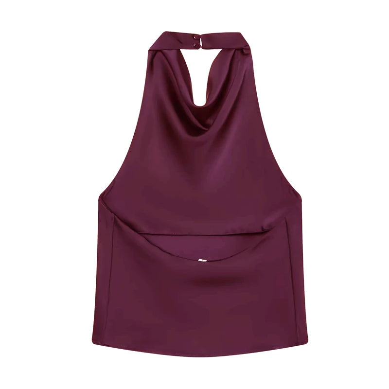 Satin-Top mit Neckholder-Ausschnitt