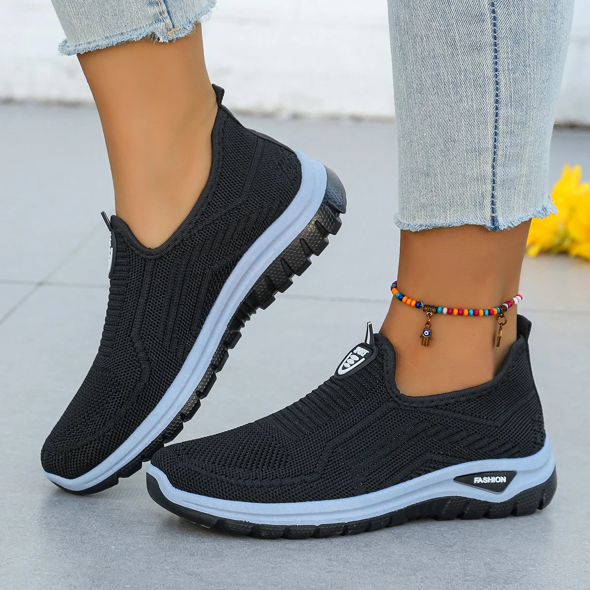 Atmungsaktive Strick-Slipper-Sneaker