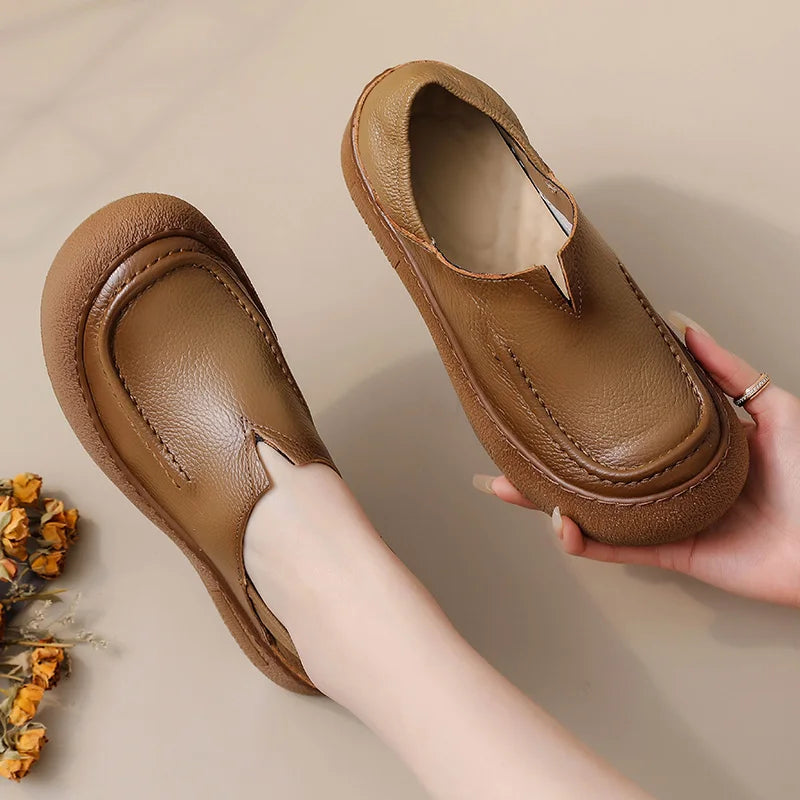 Premium Lederriemen Schlupfschuhe mit Schnalle