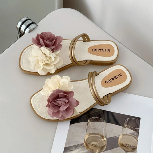 Non Slip Floral Flip Flops