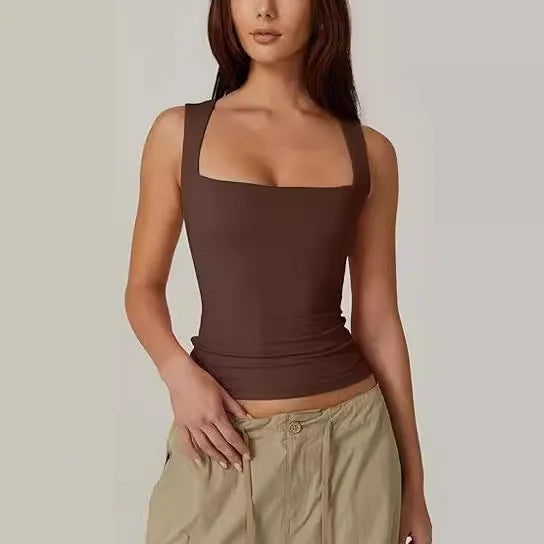 Elegantes ärmelloses Tanktop mit doppelter Lage für eine glatte, bequeme Passform