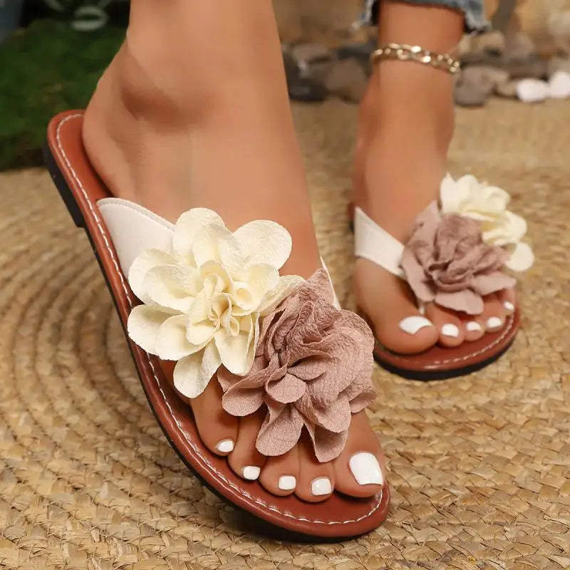 Leichte Mesh-Blumen Flip-Flops