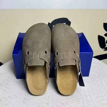 Suede Slip On Comfort Clogs