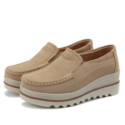 Platform Suede Slip On Loafers