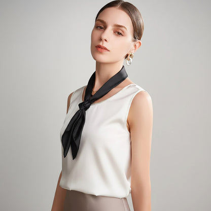 Graceful Sleeveless O Neck T Shirt for Casual Fashion