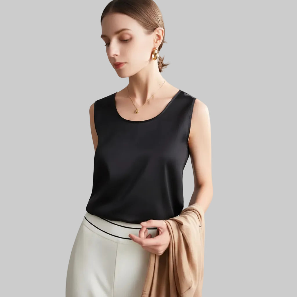 Elegantes ärmelloses T-Shirt mit Rundhalsausschnitt für legere Mode