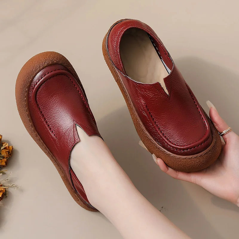 Premium Lederriemen Schlupfschuhe mit Schnalle