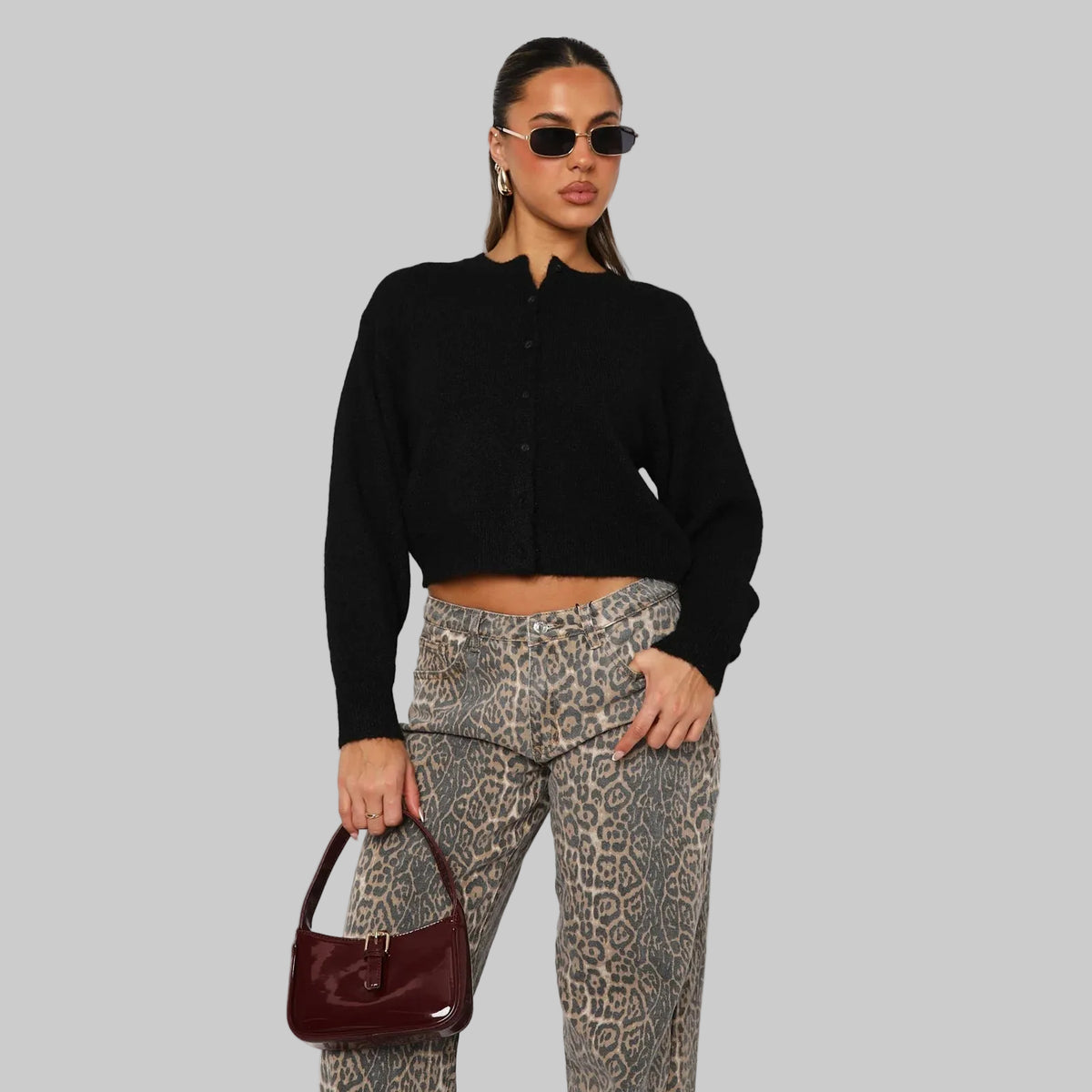 Premium Strick-Cardigan mit lässiger gerader Silhouette