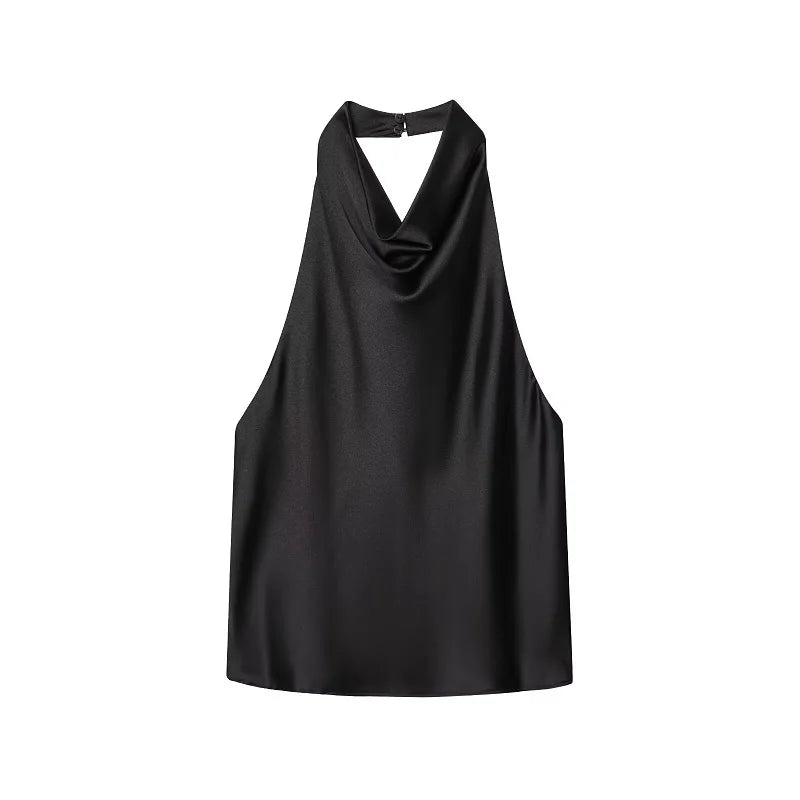 Satin-Top mit Neckholder-Ausschnitt