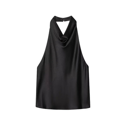 Satin-Top mit Neckholder-Ausschnitt