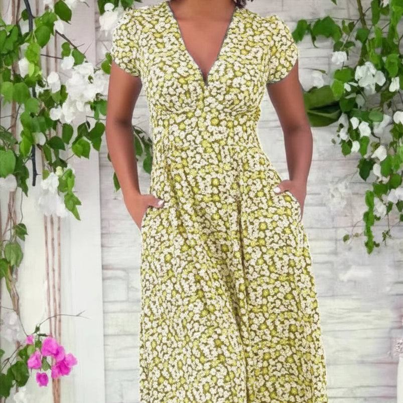 Stilvolles Boho-Maxikleid mit Print für elegante Freizeitlooks