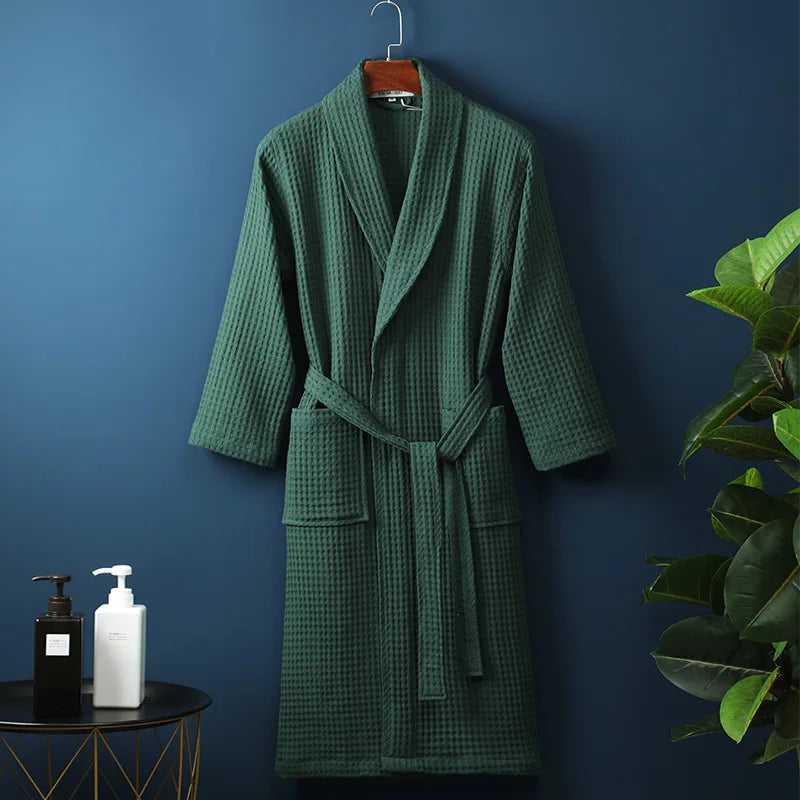 Comfortable Breathable Waffle Bathrobe for Cozy Morning Routine