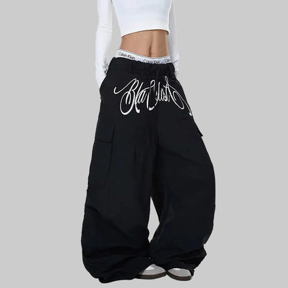 Embroidery Streetwear Parachute Pants