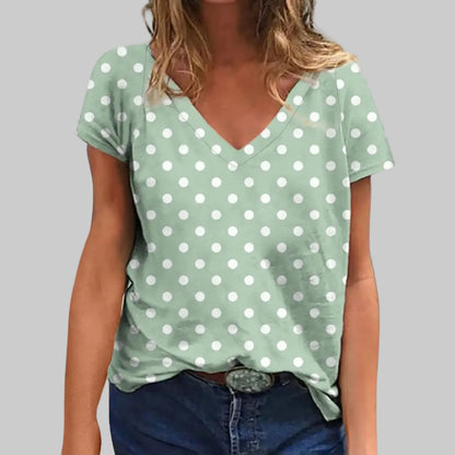 Modern Polka Dot Short Sleeve T-Shirt for Everyday Comfort