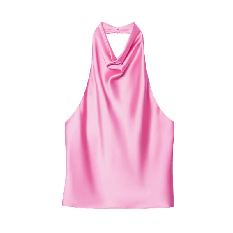 Satin-Top mit Neckholder-Ausschnitt