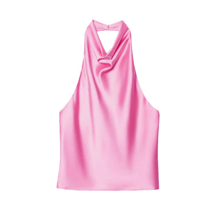 Satin-Top mit Neckholder-Ausschnitt