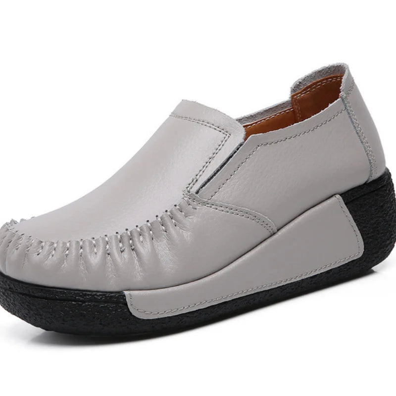 Weiche Leder-Plateau-Slipper